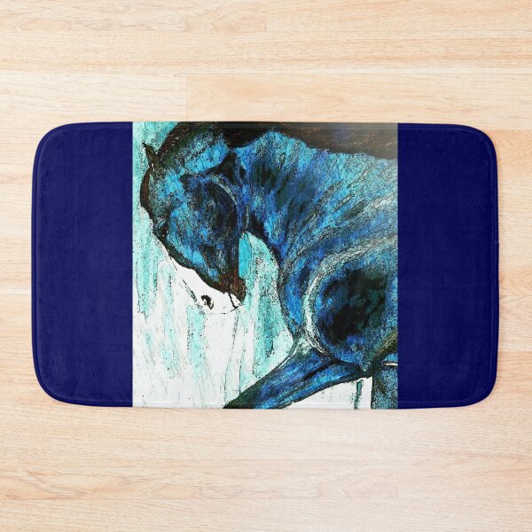 Item preview, Blue horse portrait painting designed and sold by horseaddicted.