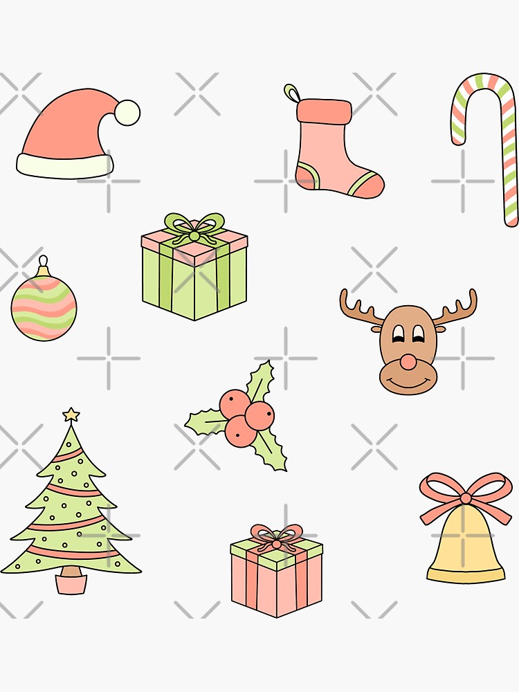 Thumbnail 3 of 3, Sticker, Cute Xmas pack designed and sold by Pastel-PaletteD.