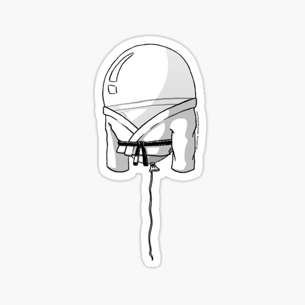 Pin-Sprites - Balloon in a Gi - Black and White/ No-Face Sticker