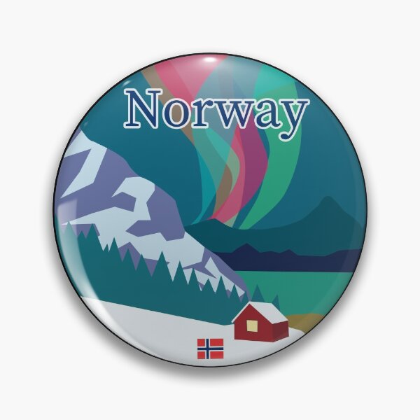 Item preview, Norway Aurora Borealis (Northern Lights) Badge  designed and sold by LouiseFranksArt.