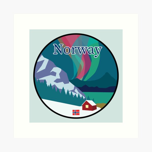Artikel-Vorschau von Norwegen Aurora Borealis (Nordlichter) Abzeichen, designt und verkauft von LouiseFranksArt.