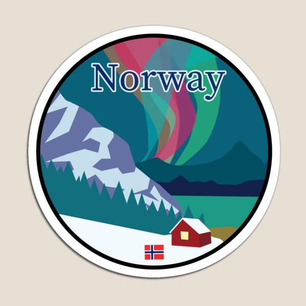 Item preview, Norway Aurora Borealis (Northern Lights) Badge  designed and sold by LouiseFranksArt.