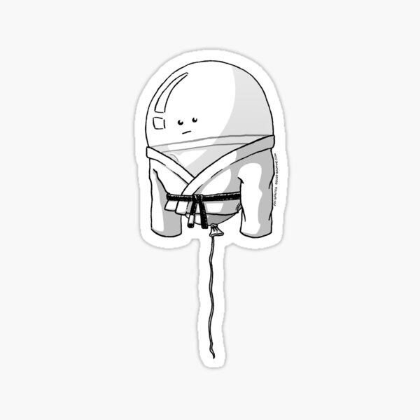 Pin-Sprites - Balloon in a Gi - Black and White/Face Sticker