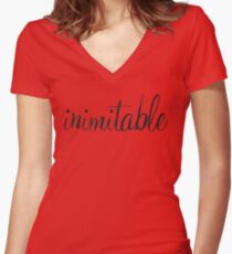 I AM INIMITABLE, I AM AN ORIGINAL Women's Fitted V-Neck T-Shirt