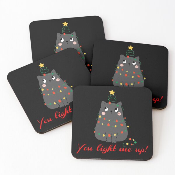 Item preview, Cute Cat string lights Christmas, Cat lover Xmas, you light me up designed and sold by ZEDPrintables.