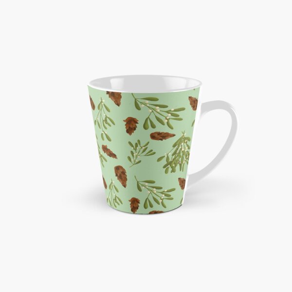 Mistletoe and Pine Cone Pattern Tall Mug