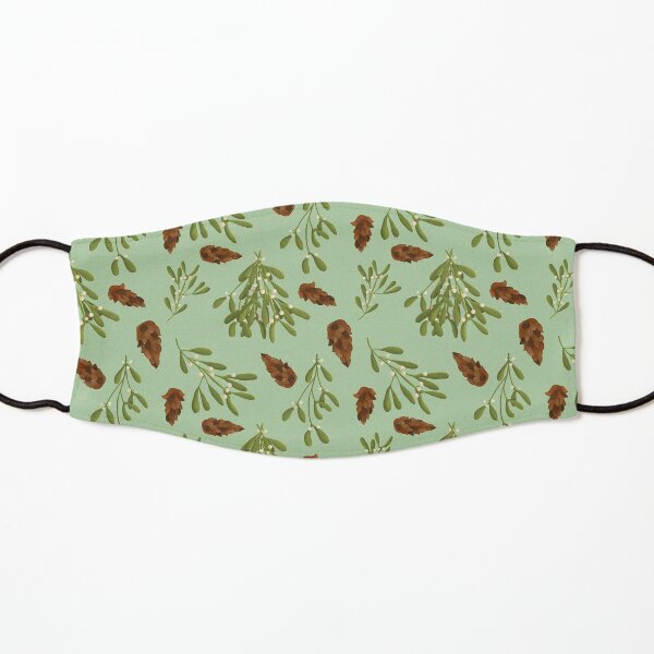 Mistletoe and Pine Cone Pattern Kids Mask
