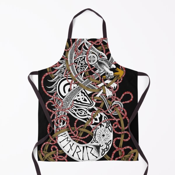 Item preview, Fenrir the Wolf Norse Mythology Knotwork Coloured designed and sold by MythicComicsArt.