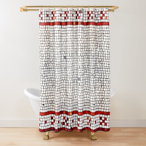 Classic Roman Red Tile Border Shower Curtain