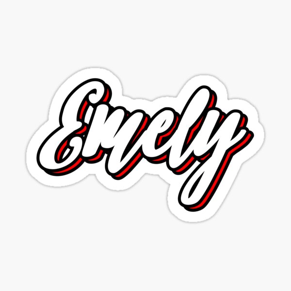 "Emely first name hand lettering design" Sticker by sulies Redbubble