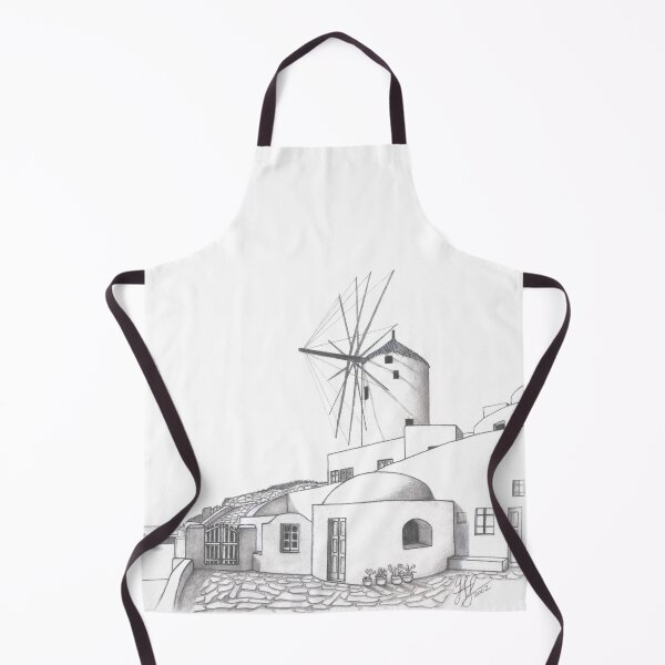 Item preview, Dibujo a lápiz Santorini OIA Windmill designed and sold by Yiorgos Designs.