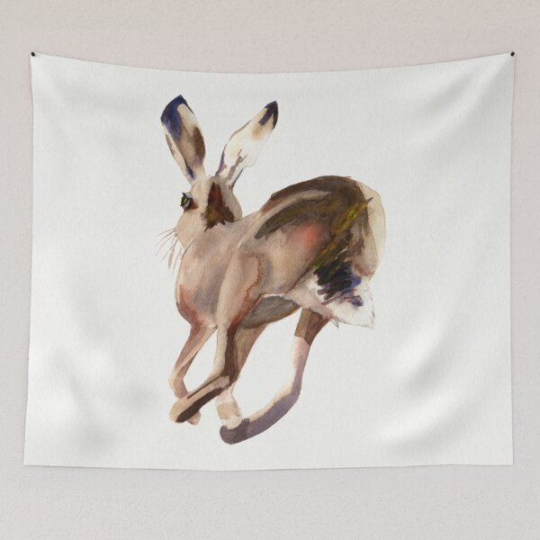 Artikelvorschau, Handgemalte Hase läuft Aquarellmalerei - Wildlife Impressionism Design entworfen und verkauft von Blue-element.