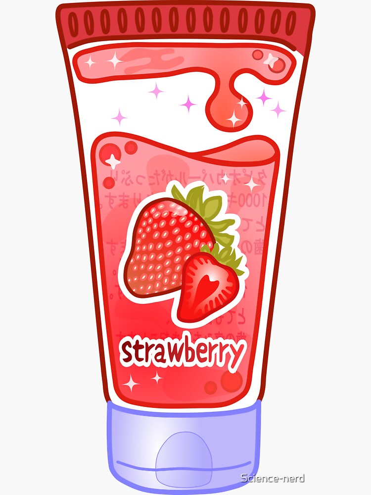 Pegatina «deliciosa crema de fresa kawaii» de Sciencenerd Redbubble