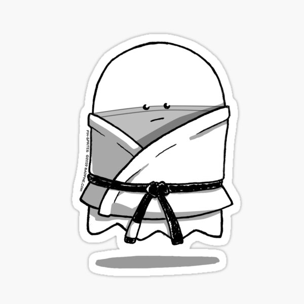Pin-Sprites - Ghost in a Gi - Black and White/Face Sticker