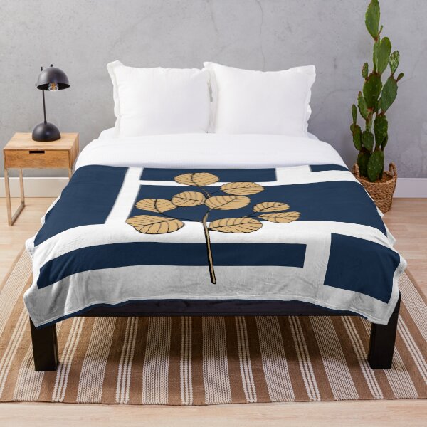 Item preview, Modern dark blue squares and faded yellow tropical leaves digital design illustration designed and sold by Lilith-Designs.