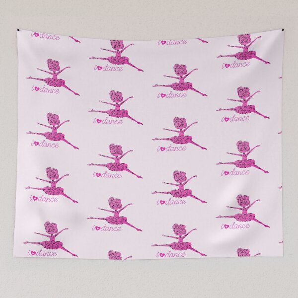 Item preview, “I (Heart) DANCE” Ballerina - Pink Background designed and sold by PawsitiveMum.