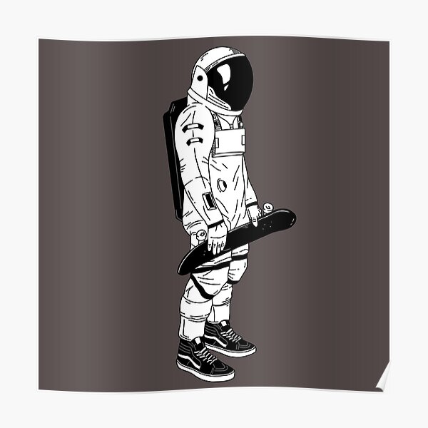 Skating Astronaut in Vans Poster