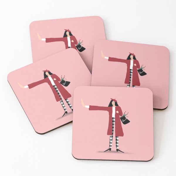 Item preview, Parisian Lady in red coat with plaid on plaid trousers Digital illustration  designed and sold by Teacrea.