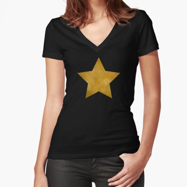 Gold Star Fitted V-Neck T-Shirt