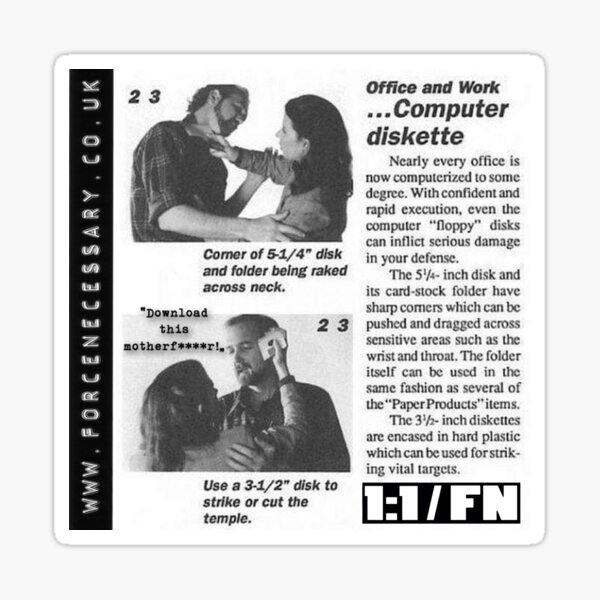 Retro Self Defence For Post - Millennials Sticker