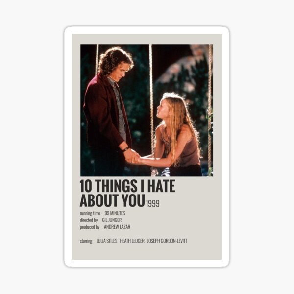 10 things I hate about you film poster Sticker