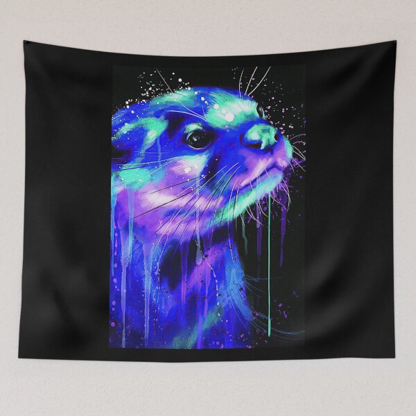 Item preview, Sea Otter Watercolor Bright Splatter Gift designed and sold by ArleenCostums.
