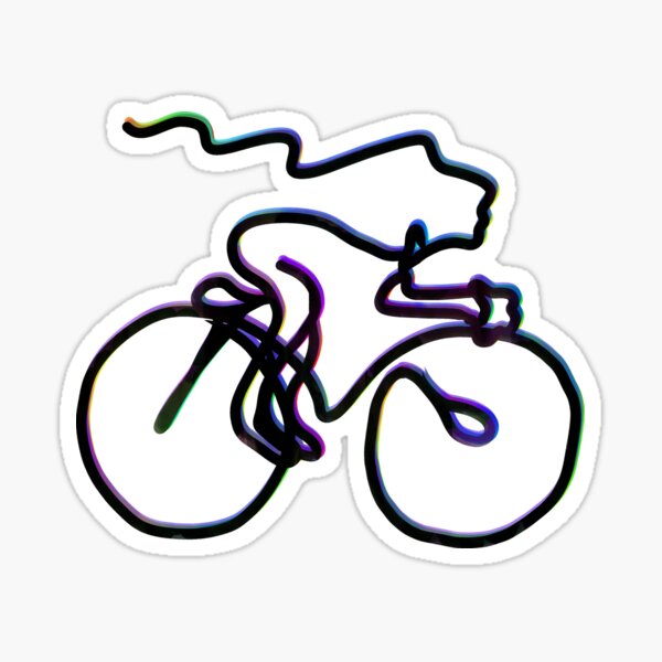 Item preview, A Really Cool One Line Drawing From A Cyclist who is cycling. designed and sold by Zwembad Vergelijker.