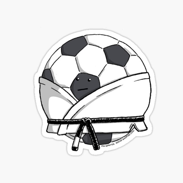 Pin-Sprites - Soccer Ball in a Gi - Black and White/Face Sticker