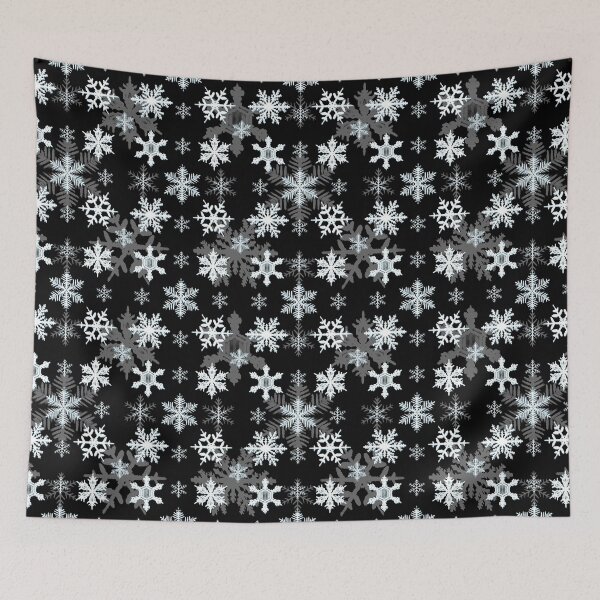 Item preview, Snowflakes pattern 1 in black designed and sold by FatSlugDesigns.