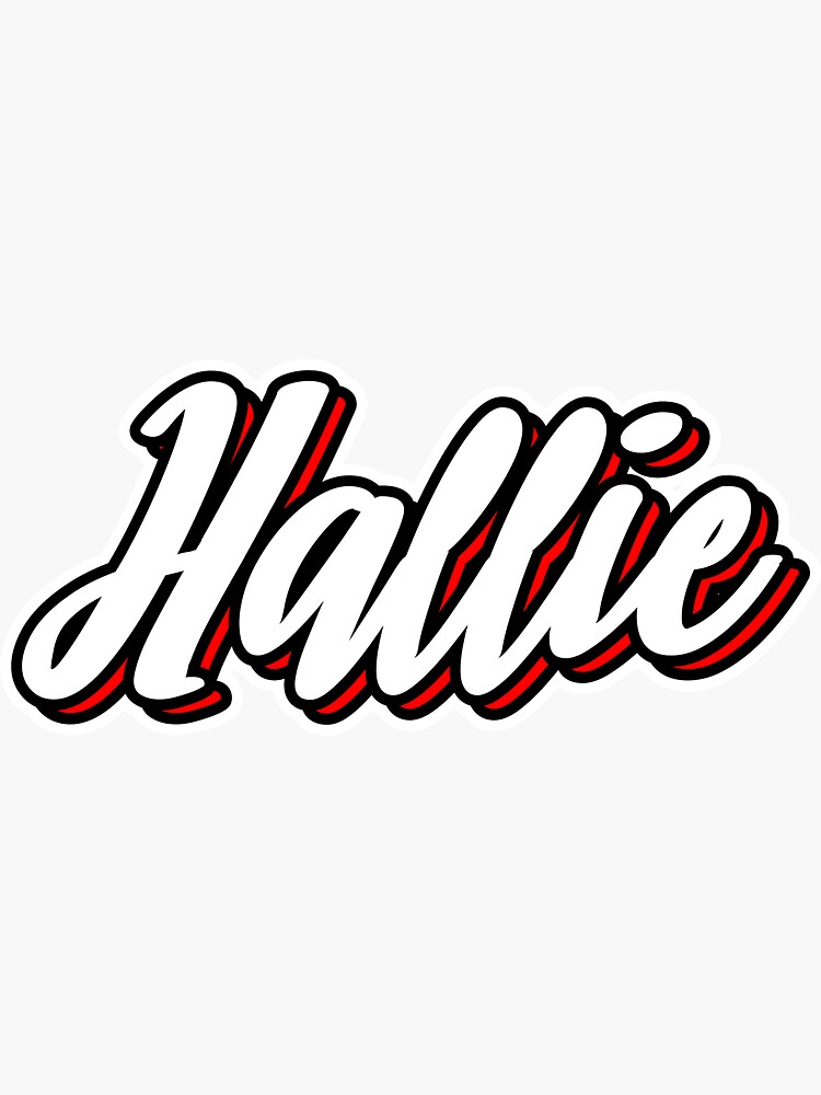 hallie-first-name-hand-lettering-design-sticker-for-sale-by-sulies