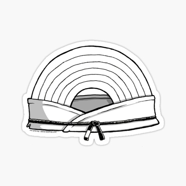 Pin-Sprites - Rainbow in a Gi - Black and White/ No-Face Sticker