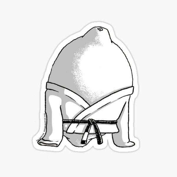 Pin-Sprites - Lemon in a Gi - Black and White/ No-Face Sticker