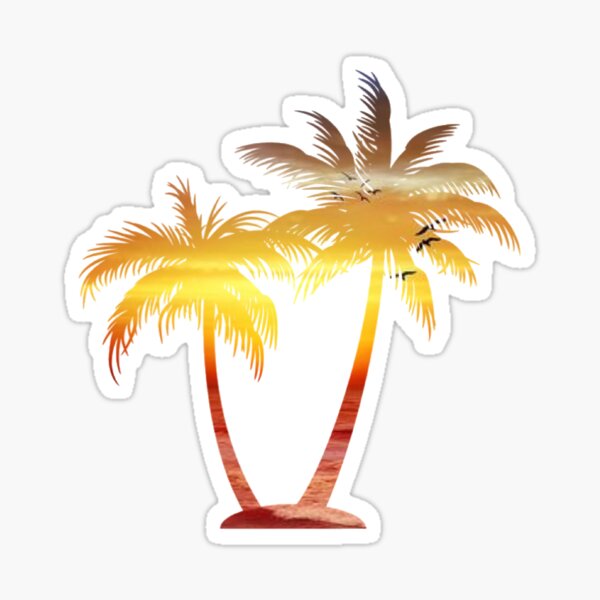 Palm Tree Yellow Aesthetic Sticker