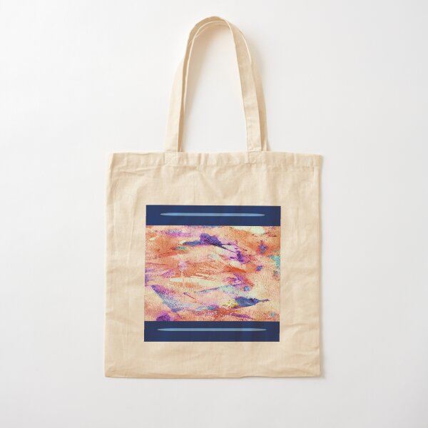 Flying West Navy and Orange Cotton Tote Bag