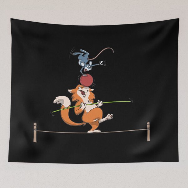 Item preview, Cat and mouse on a tightrope designed and sold by Monkey Ful.
