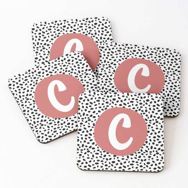Item preview, Dalmatian Spot Pink C Monogram, Initial, Letter, Name designed and sold by CocoandDaisy.