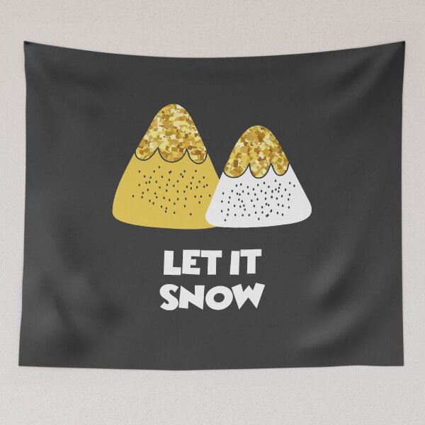 Item preview, Let it snow lettering inspirational motivating quote with mountains, snow designed and sold by MangoFun.