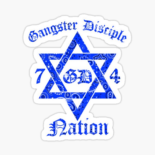 Recite scarp Fortløbende Gangster Disciple Nation 74 GD" Sticker by DIRTYDUNNZ | Redbubble