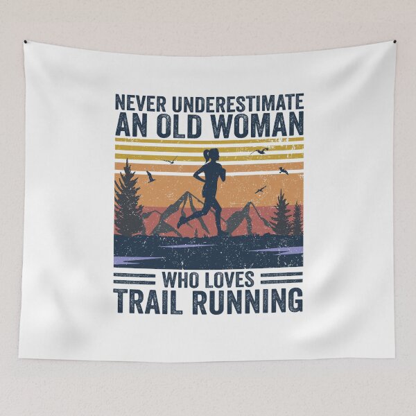 Item preview, Never Underestimate An Old Woman Trail Running designed and sold by dreamy11.