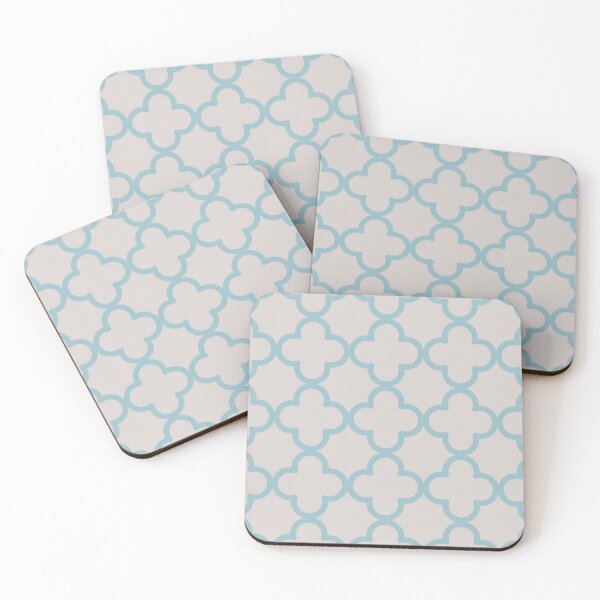 Item preview, Geometric Quatrefoil Shape Pattern Blue Vintage Quatrefoil Gear designed and sold by DynamicDesign.