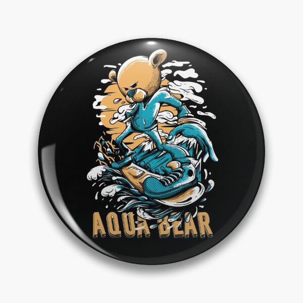 Item preview, Aqua Bear on a board surfing like crazy! Amazing surf drawing designed and sold by Zwembad Vergelijker.