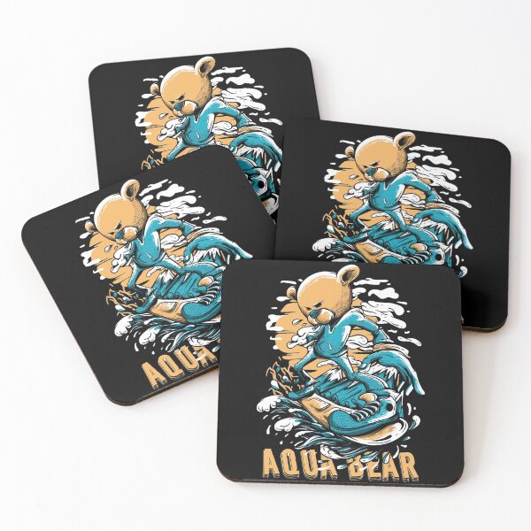 Item preview, Aqua Bear on a board surfing like crazy! Amazing surf drawing designed and sold by Zwembad Vergelijker.