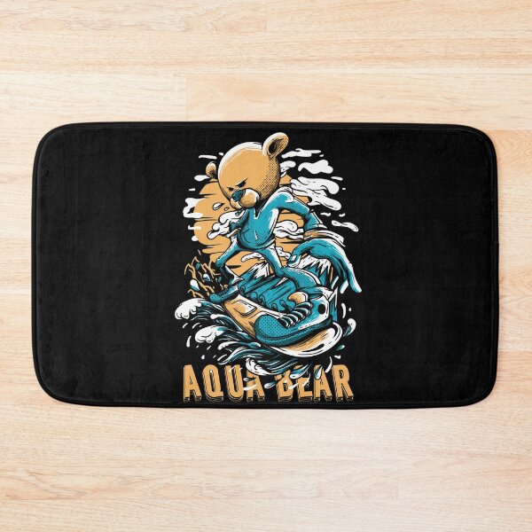 Item preview, Aqua Bear on a board surfing like crazy! Amazing surf drawing designed and sold by Zwembad Vergelijker.