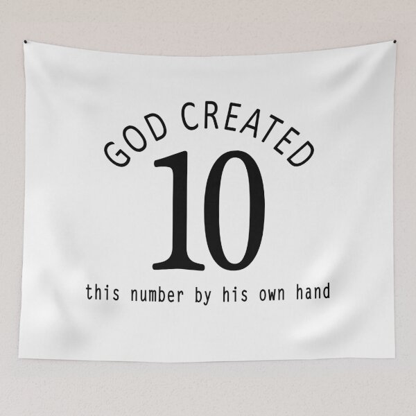 Item preview, God create number 10 by his hand in white designed and sold by Roy Store.