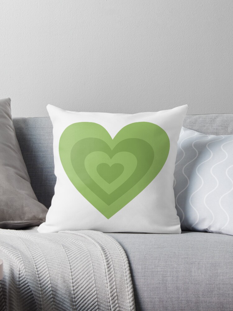 Green heart outlet pillow