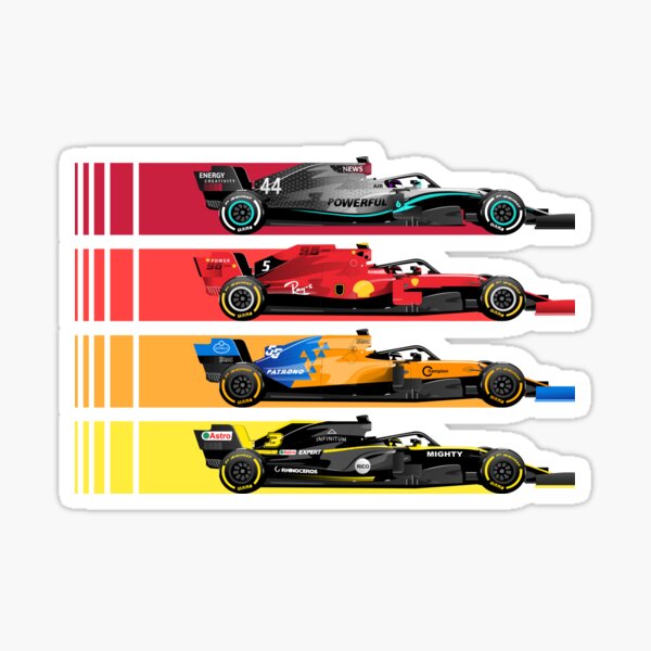 Graphics 'n' Tees Personalised F1 2022 Racing Car Wall Stickert Formula 1 Race Cars Vinyl Decor Decals 