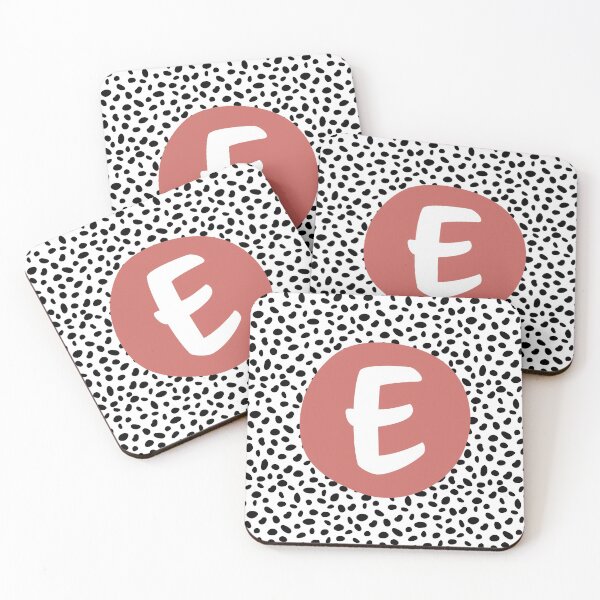 Item preview, Dalmatian Spot Pink E Monogram, Initial, Letter, Name designed and sold by CocoandDaisy.