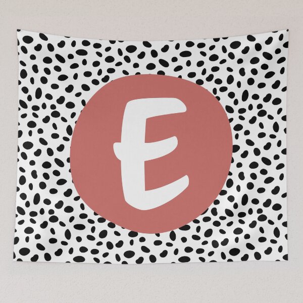 Item preview, Dalmatian Spot Pink E Monogram, Initial, Letter, Name designed and sold by CocoandDaisy.