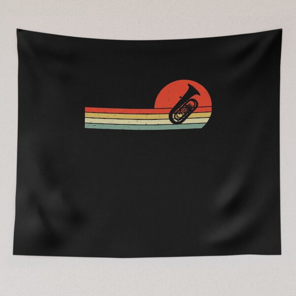 Item preview, Vintage Retro Sunset Tuba Marching Band Player Musical Instrument Gift designed and sold by TastefulTees.
