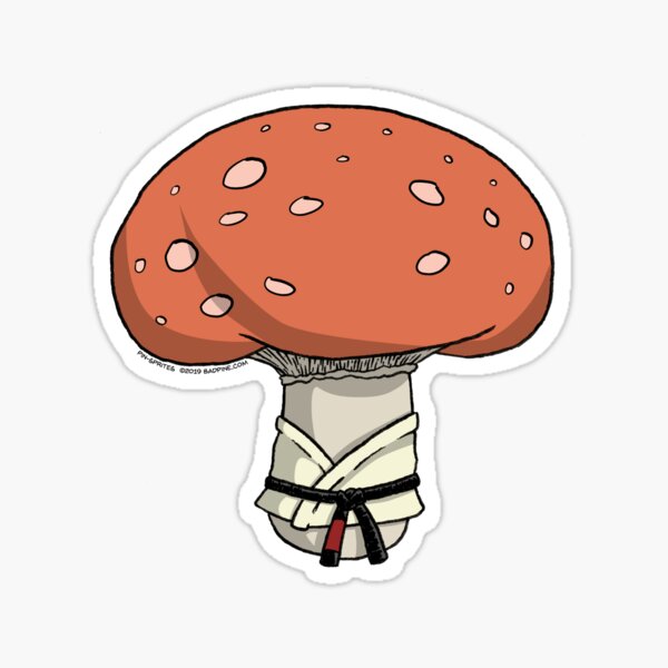 Pin-Sprites - Red Mushroom in a Gi - Color/No-Face Sticker